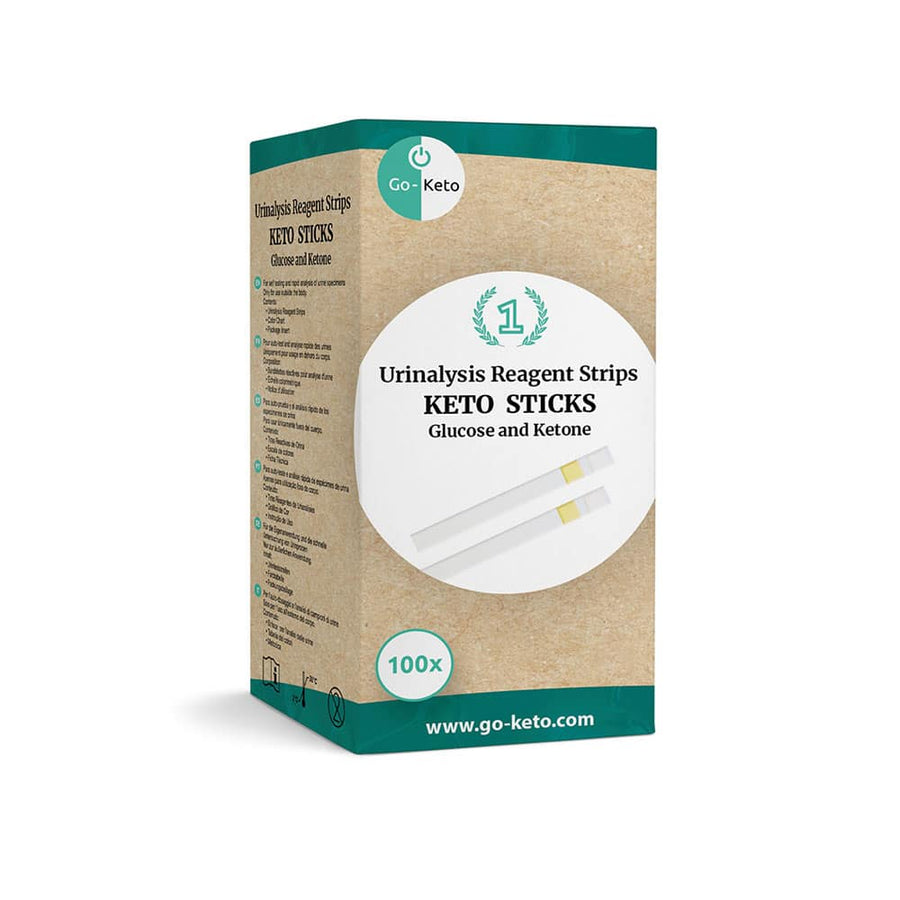 Go-Keto Keto Sticks Urine Glucose Ketone Strips 100 Stk. (0,18€/Stk.)