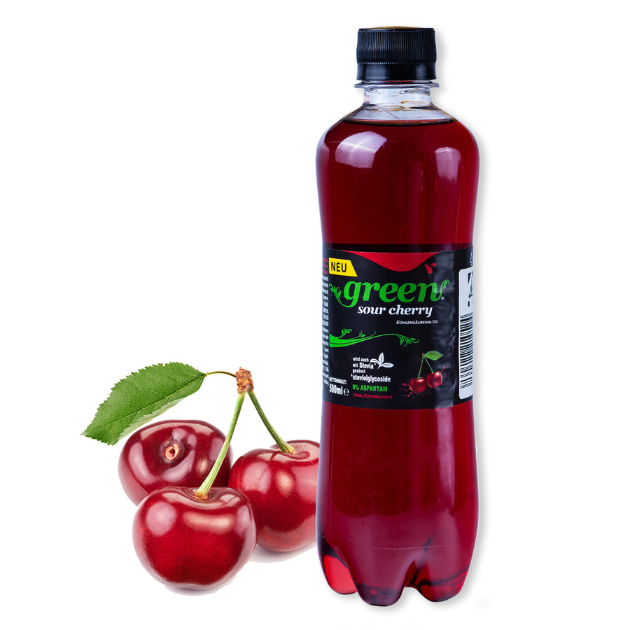 Green Cola Sour Cherry Flasche 500ml (0,40€/100ml) für die Keto Diät und ketogene Ernährung
