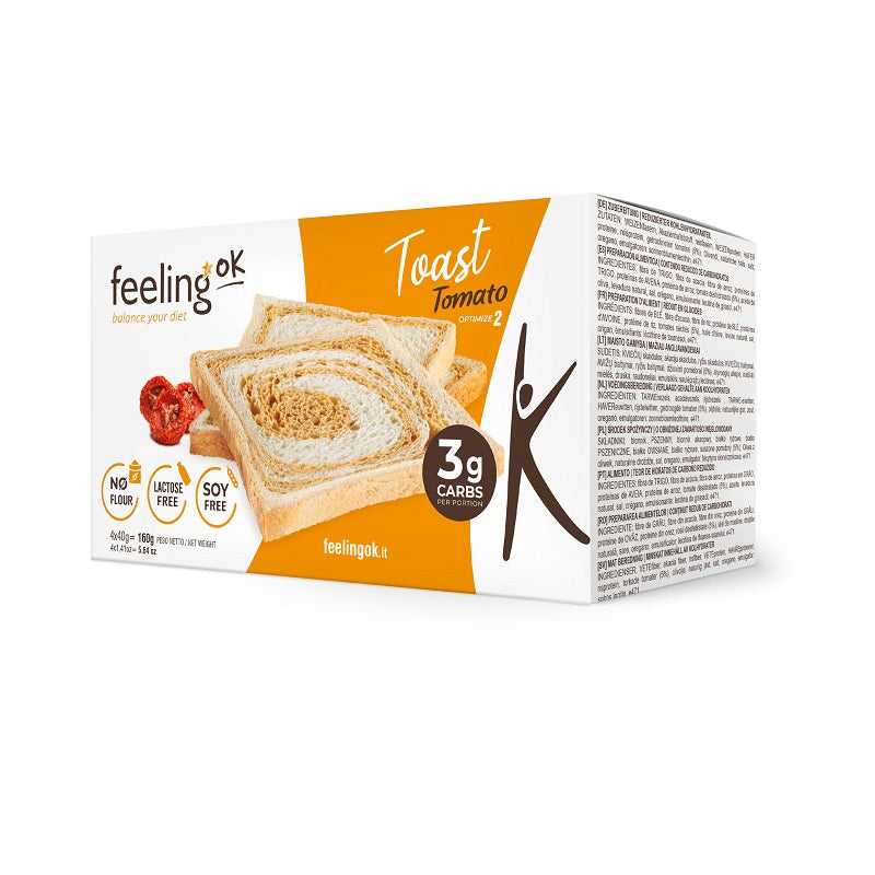 FeelingOK Protein Toast Tomato Optimize 160g (5,62€/100g) für die Keto Diät und ketogene Ernährung