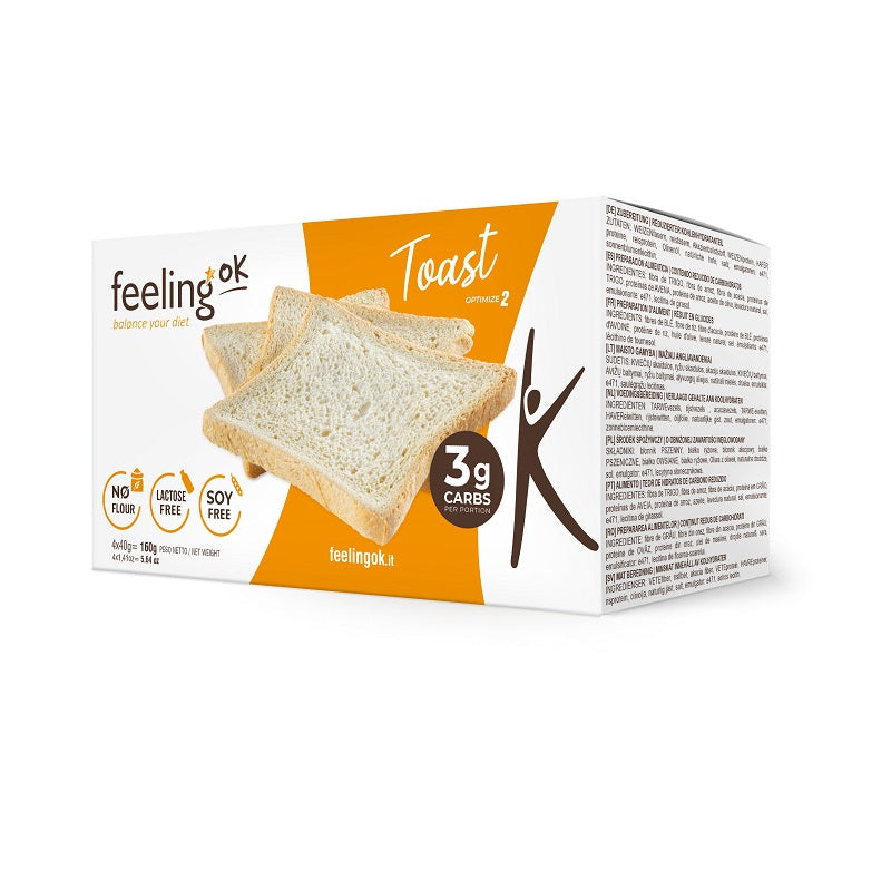 FeelingOK Protein Toast Natur Optimize 160g (5,62€/100g) für die Keto Diät und ketogene Ernährung