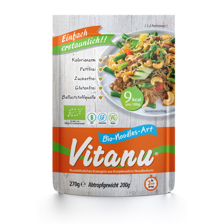 Bio Vitanu Nudeln 270g (1,48€/100g) für die Keto Diät und ketogene Ernährung