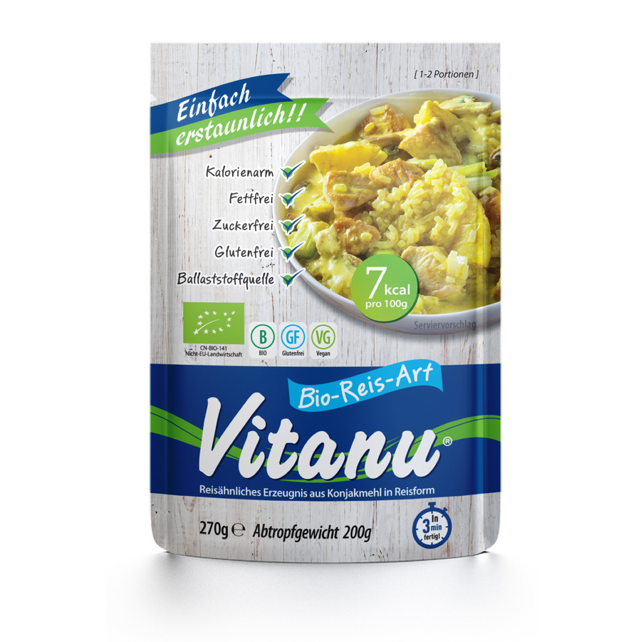 Bio Vitanu Reis 270g (1,48€/100g) für die Keto Diät und ketogene Ernährung