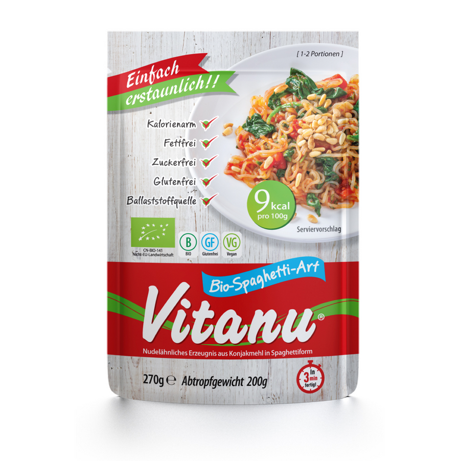 Bio Vitanu Spaghetti 270g (1,48€/100g) für die Keto Diät und ketogene Ernährung