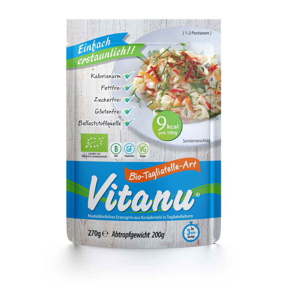 Bio Vitanu Tagliatelle 270g (1,48€/100g) für die Keto Diät und ketogene Ernährung