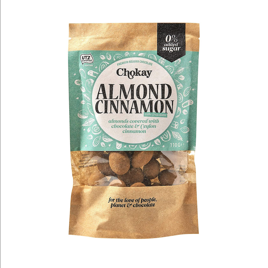 Chokay BIO Bites Almond Cinnamon FairTrade 85g (7,05€/100g) für die Keto Diät und ketogene Ernährung