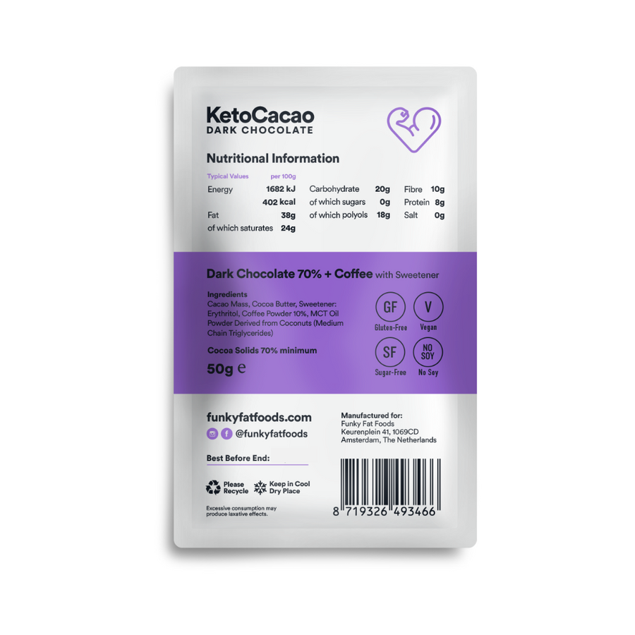Funky Fat Foods KetoCacao Coffee 50g (9,18€/100g) für die Keto Diät und ketogene Ernährung