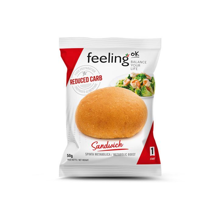 FeelingOK Brötchen Sandwich 50g (6,00€/100g) für die Keto Diät und ketogene Ernährung