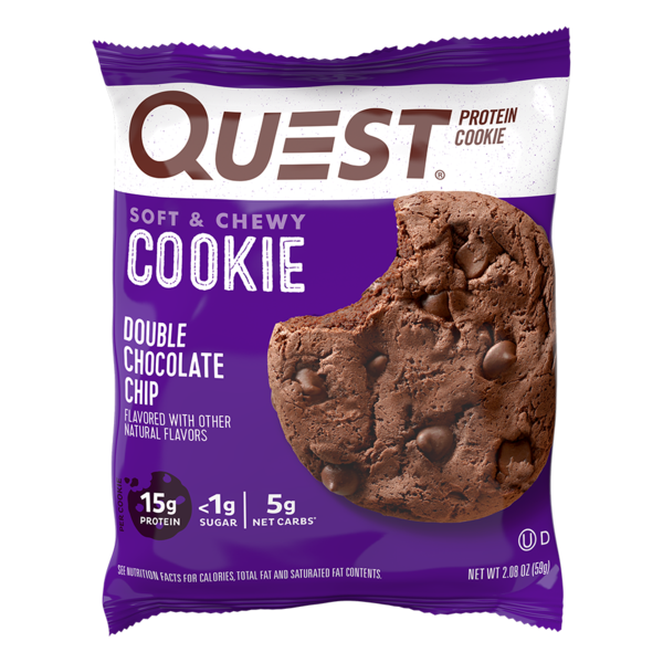 Quest Protein Cookie Double Chocolate Chip 50g (8,58€/100g) für die Keto Diät und ketogene Ernährung