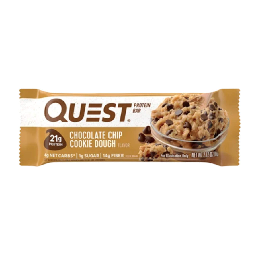Quest Bar Proteinriegel Chocolate Chip Cookie Dough // Kurzes MHD*60g (4,32€/100g) für die Keto Diät und ketogene Ernährung