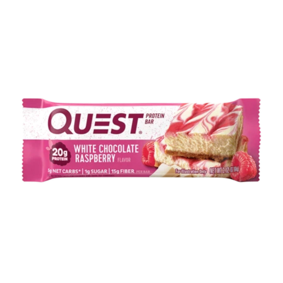 Quest Bar Proteinriegel White Chocolate Raspberry 60g (6,65€/100g) für die Keto Diät und ketogene Ernährung