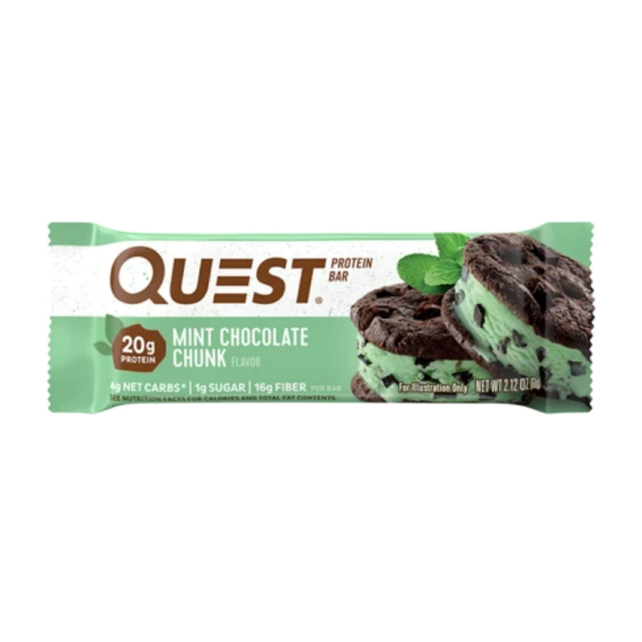 Quest Bar Proteinriegel Mint Chocolate Chunk 60g (6,65€/100g) für die Keto Diät und ketogene Ernährung
