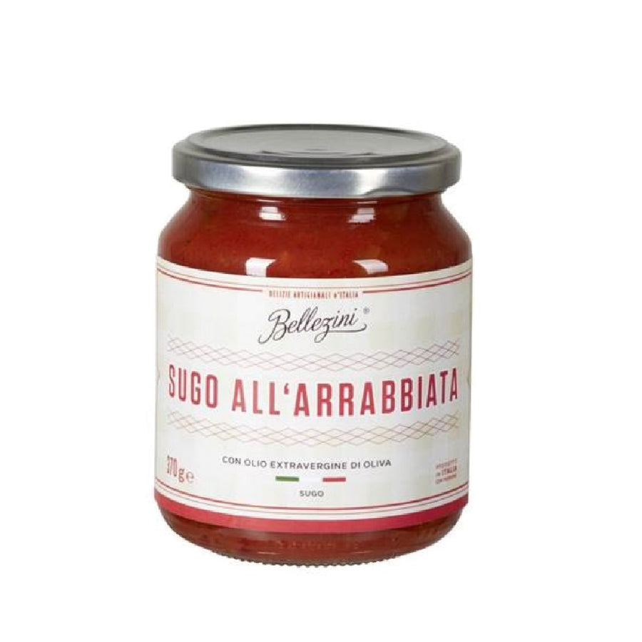 Bellezini Sugo Arrabbiata - Spicy Tomato Sauce 370g (1,07€/100g) für die Keto Diät und ketogene Ernährung