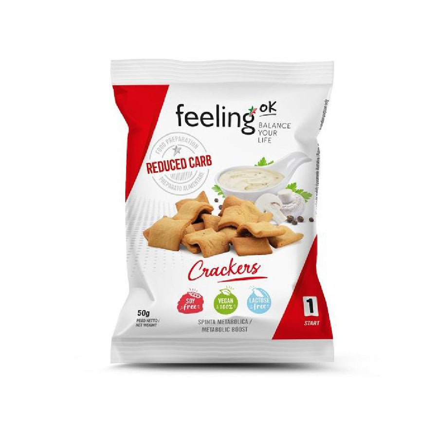 FeelingOK Protein Crackers Naturale 50g (5,98€/100g) für die Keto Diät und ketogene Ernährung