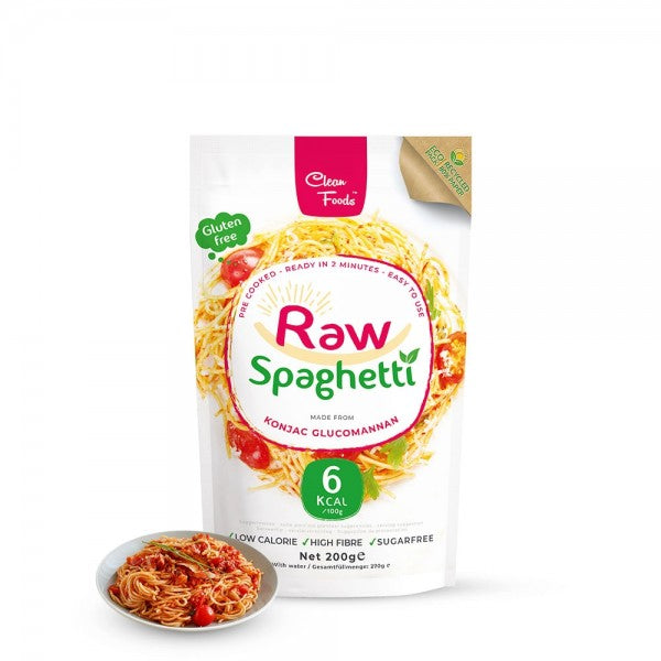 Clean Foods Roh Nudeln Spaghetti 200g (1,50€/100g) für die Keto Diät und ketogene Ernährung