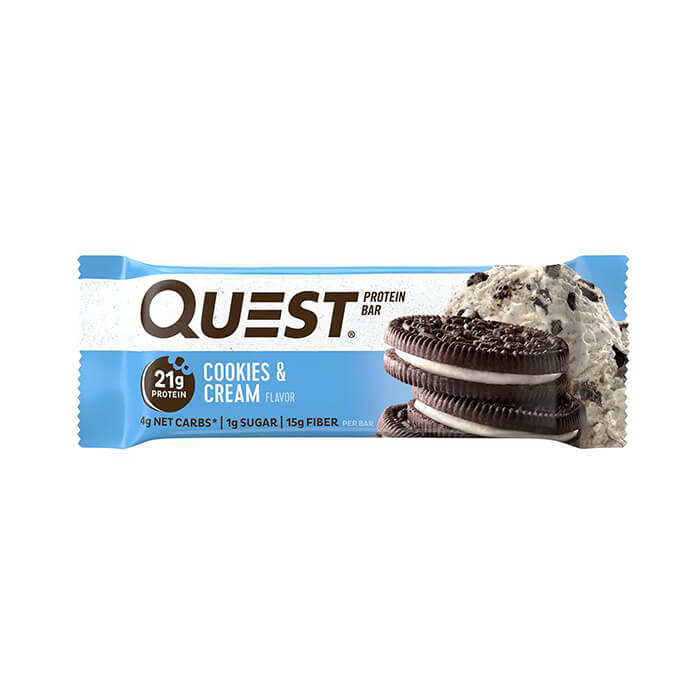 Quest Bar Proteinriegel Cookies & Cream // Kurzes MHD* 60g (4,32€/100g) für die Keto Diät und ketogene Ernährung