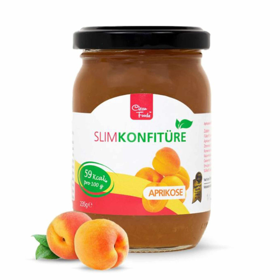 Clean Foods Slim Konfitüre Aprikose 235g (2,89€/100g) für die Keto Diät und ketogene Ernährung