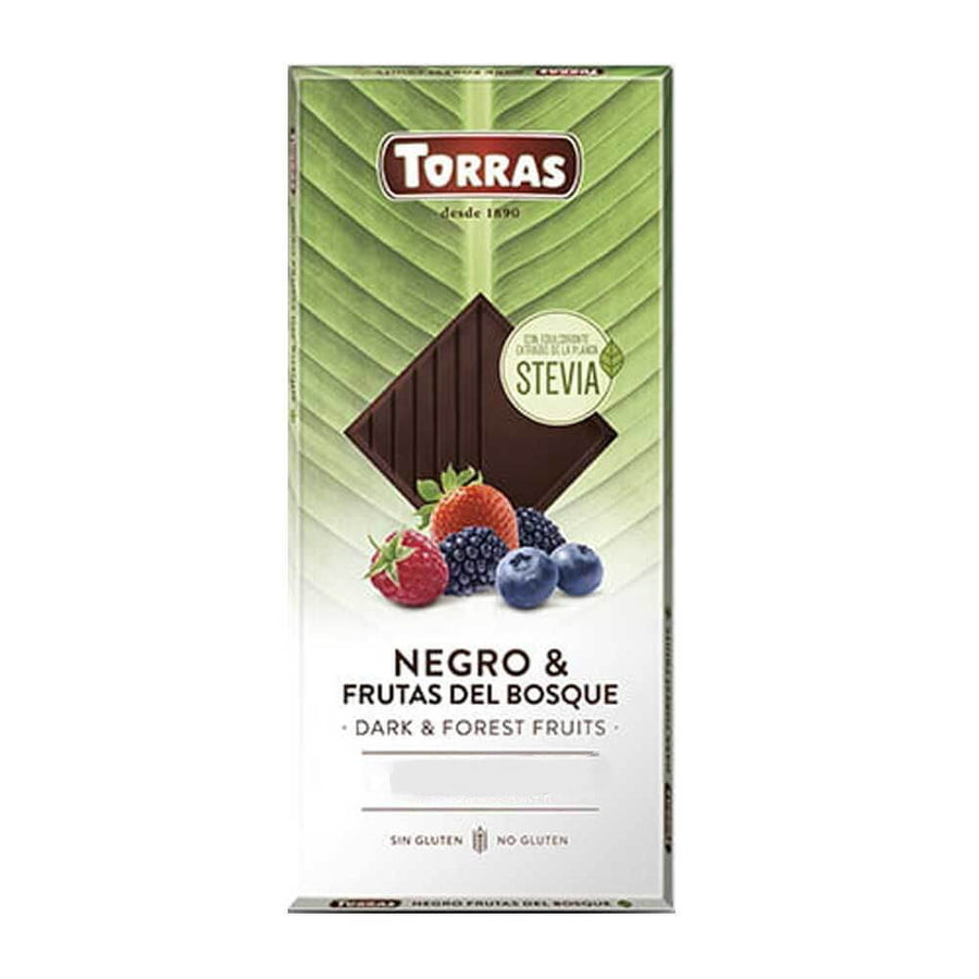 Torras Stevia Schokolade Dark Chocolate mit Waldfrüchten 125 g